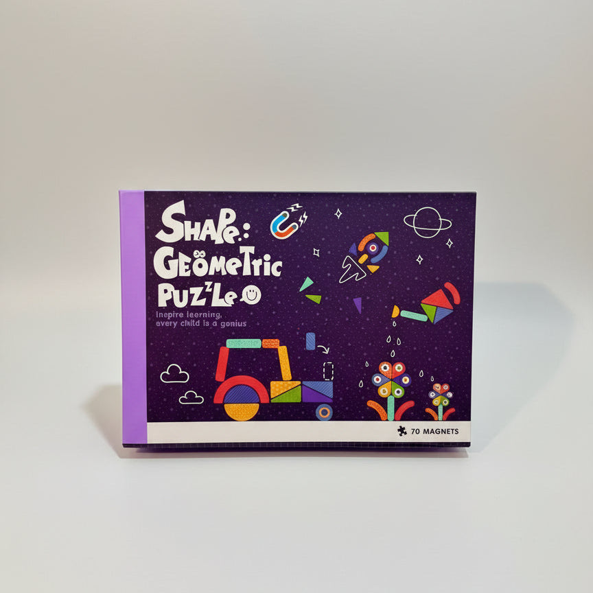Shape Geometric Puzzle – 70 Magnetic Pieces | Educational STEM Toy for Kids
