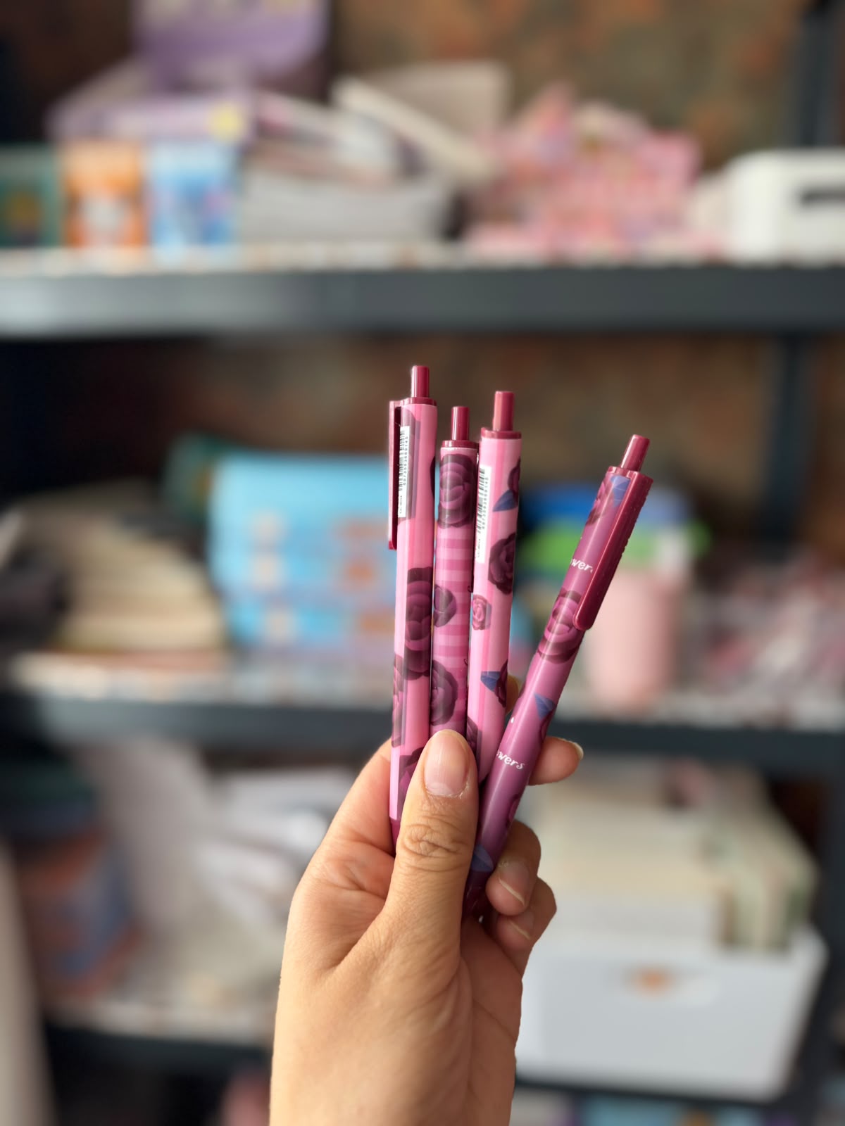 Floral Themed Pens Set (4 Pieces)
