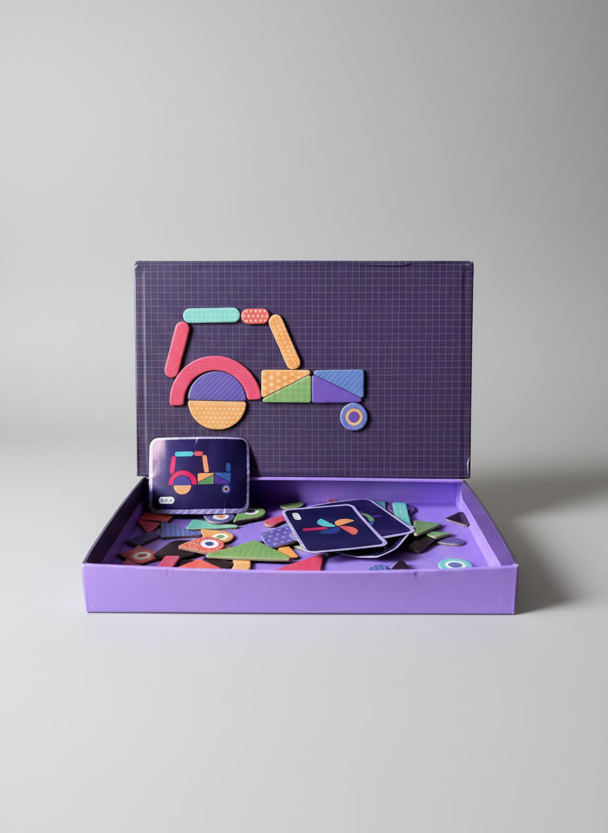 Shape Geometric Puzzle – 70 Magnetic Pieces | Educational STEM Toy for Kids